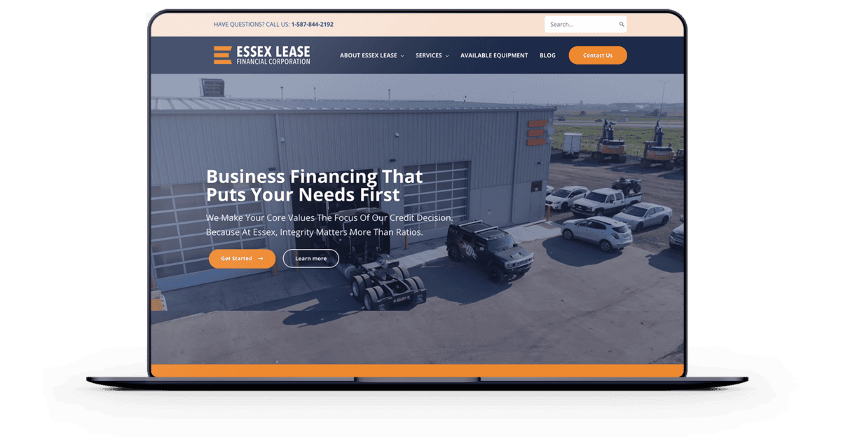 Essex Website Home Page Design